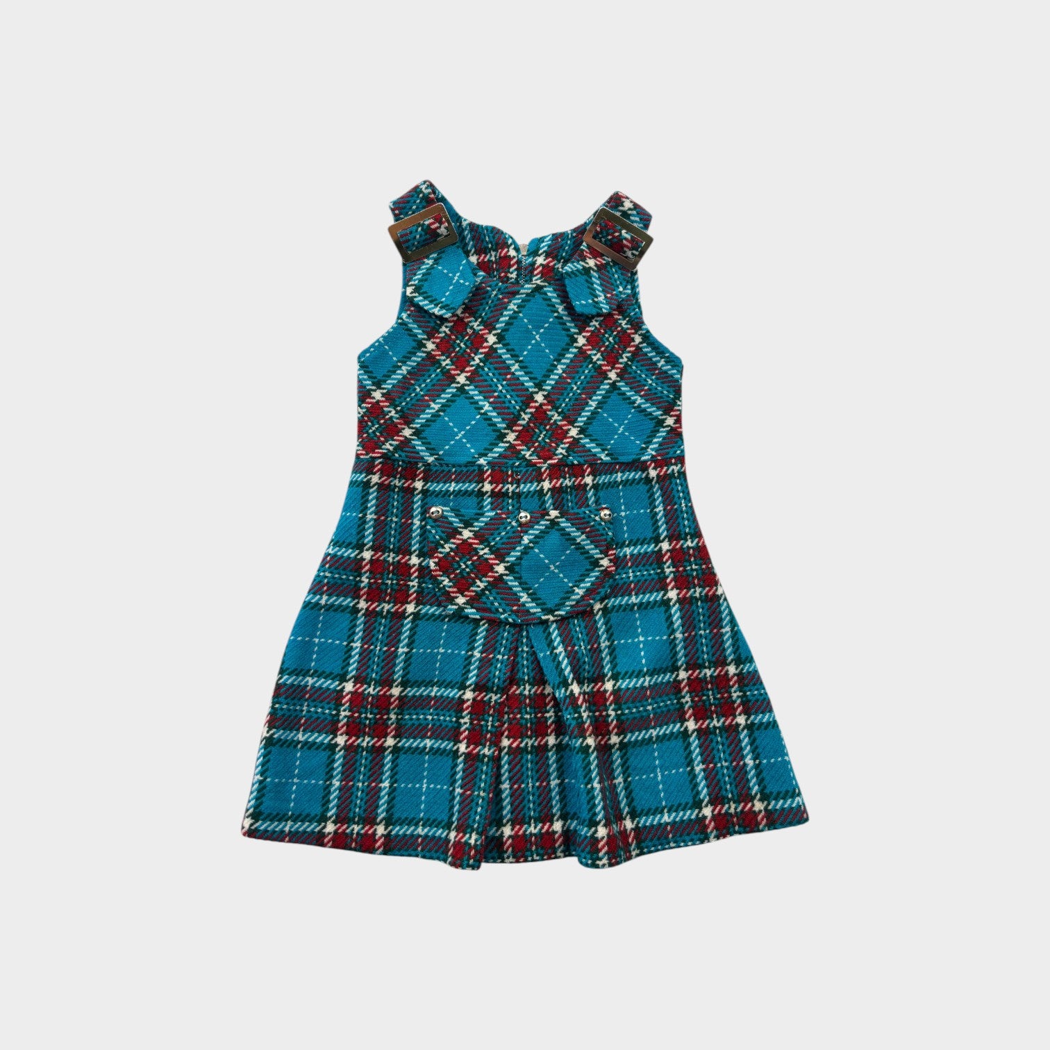 Vintage Plaid Mod Dress, Size 1-2