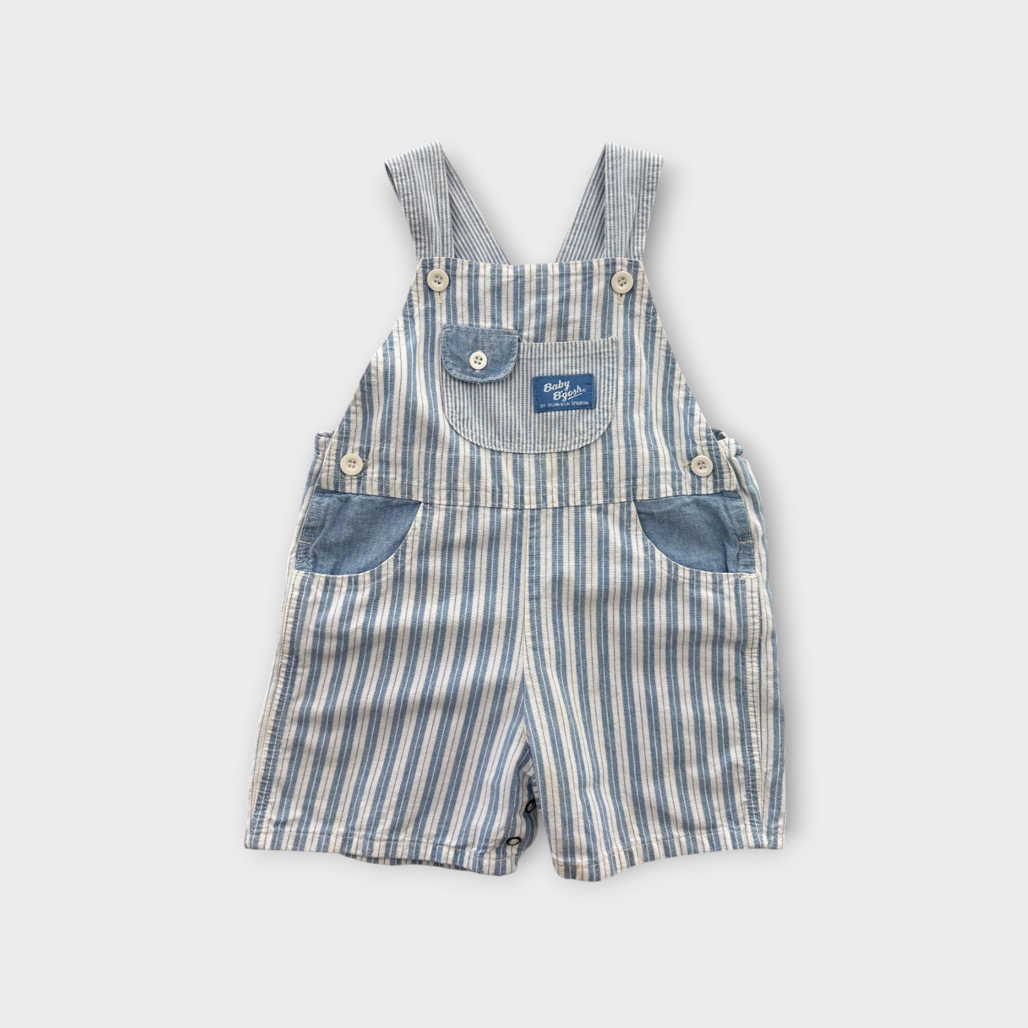 Vintage Oshkosh Stripe Overalls, Size 1-2