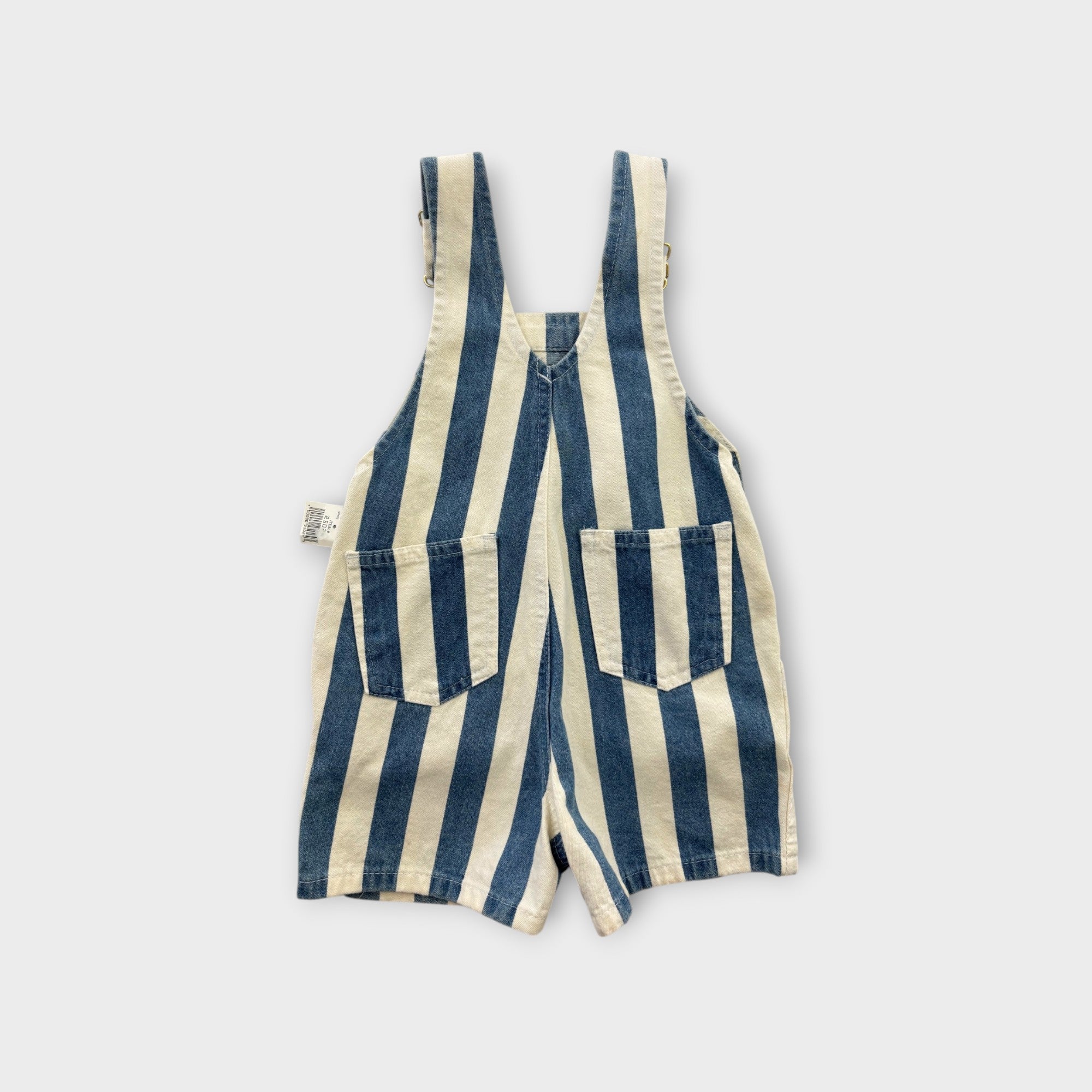 Vintage Cutecumber Stripe Overalls, Size 3