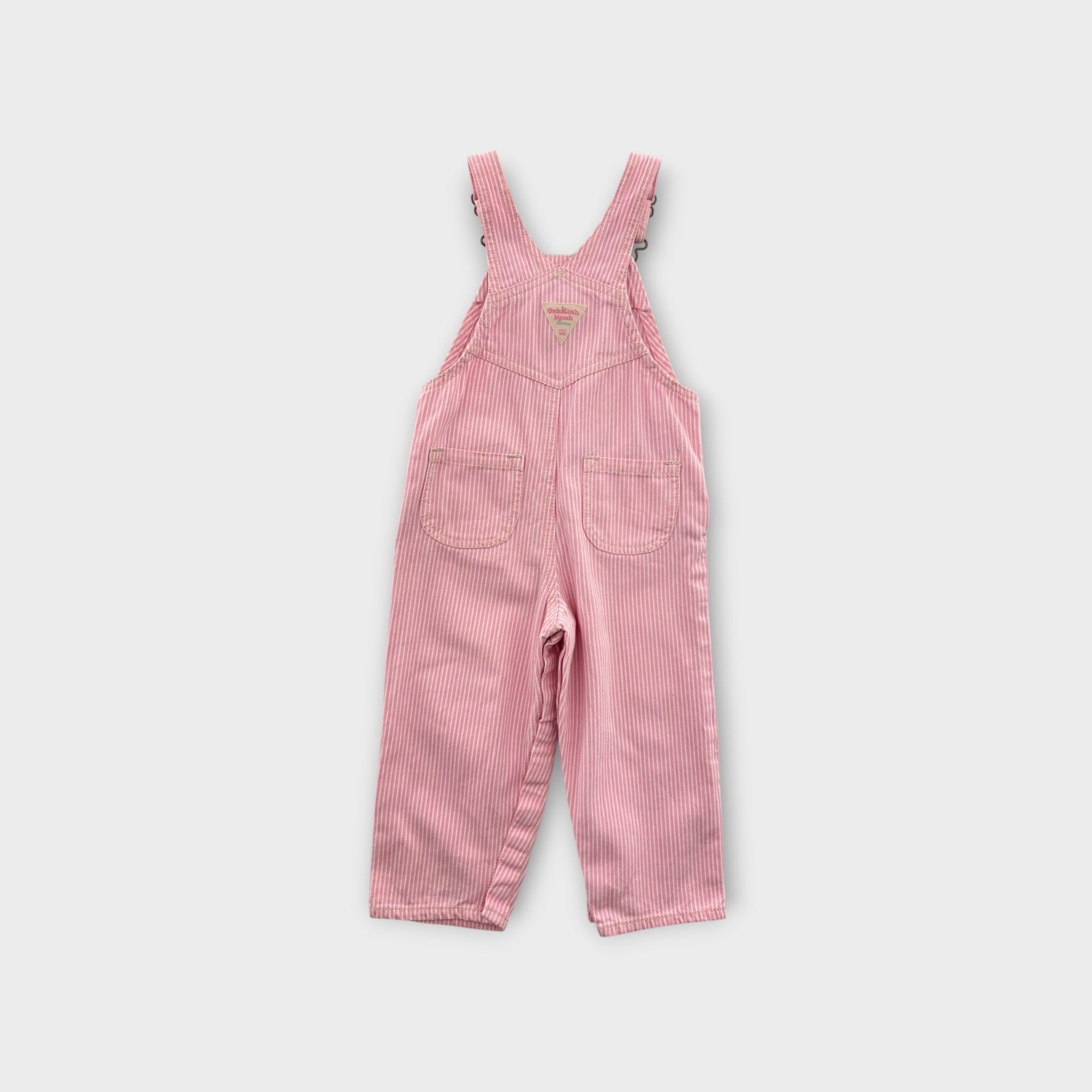 Retro Y2K Oshkosh Stripe Overalls, Size 2