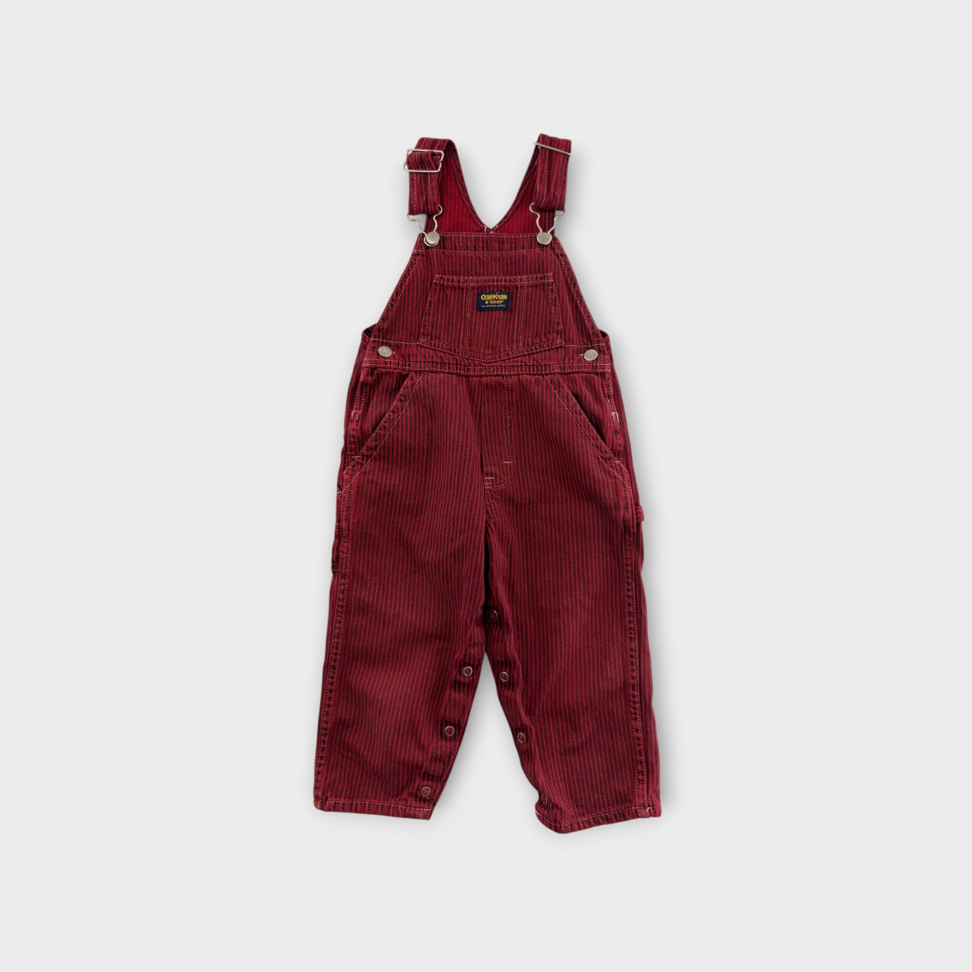 Vintage Oshkosh Stripe Carpenter Overalls, Size 3