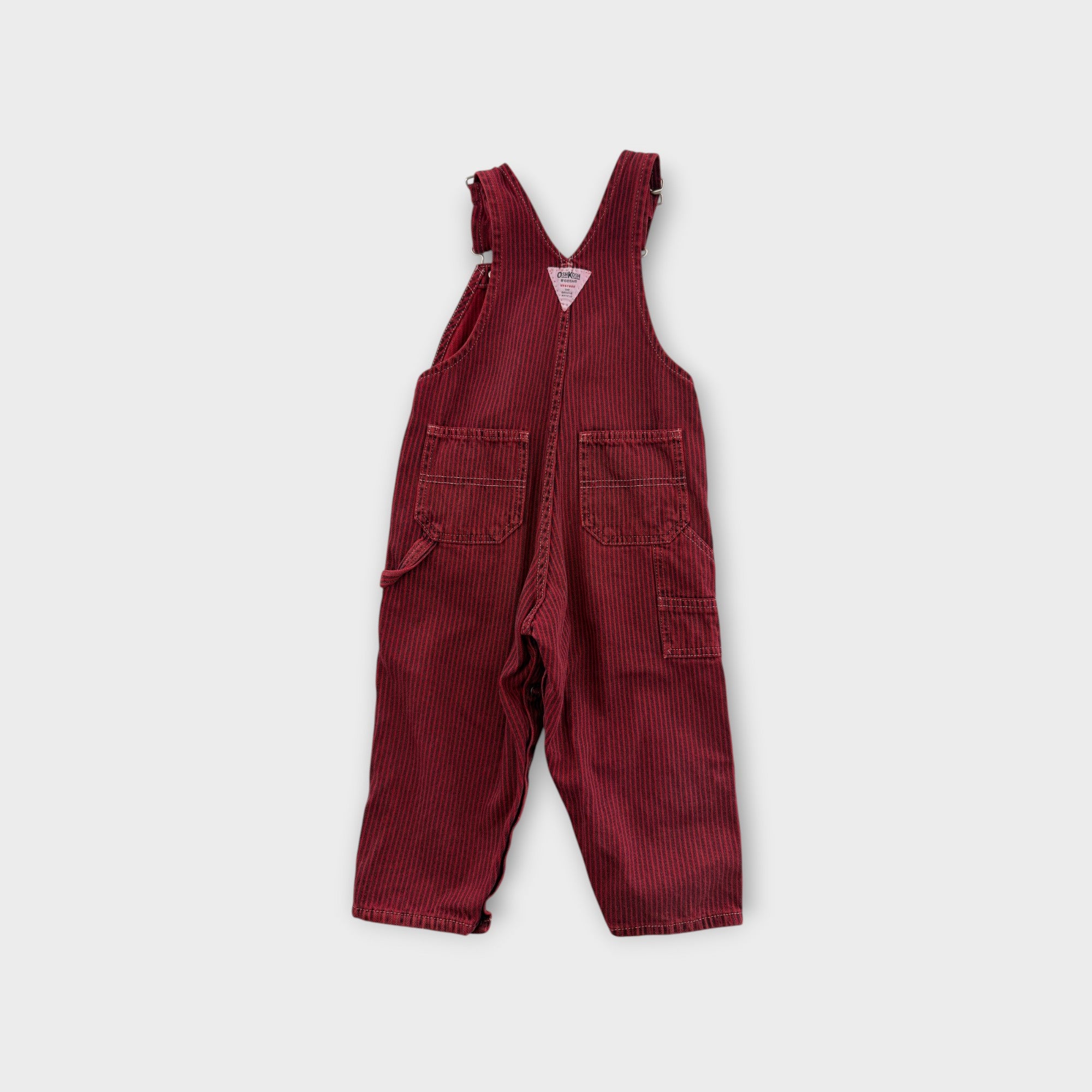 Vintage Oshkosh Stripe Carpenter Overalls, Size 3