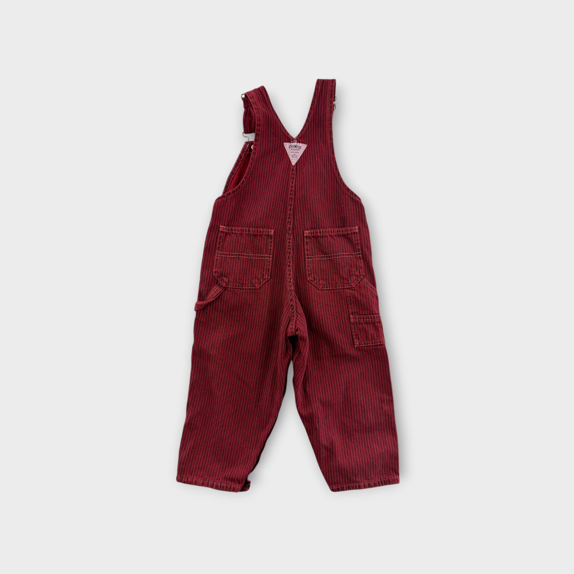 Vintage Oshkosh Stripe Carpenter Overalls, Size 3