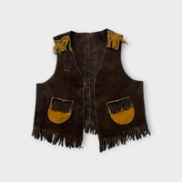 1970's Two-Tone Suede Western Vest, Size 2-3