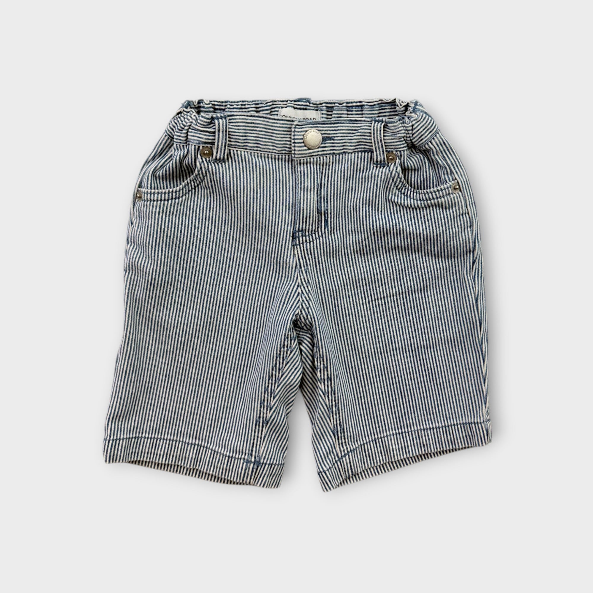 Country Road Railway Stripe Denim Shorts, Size 3