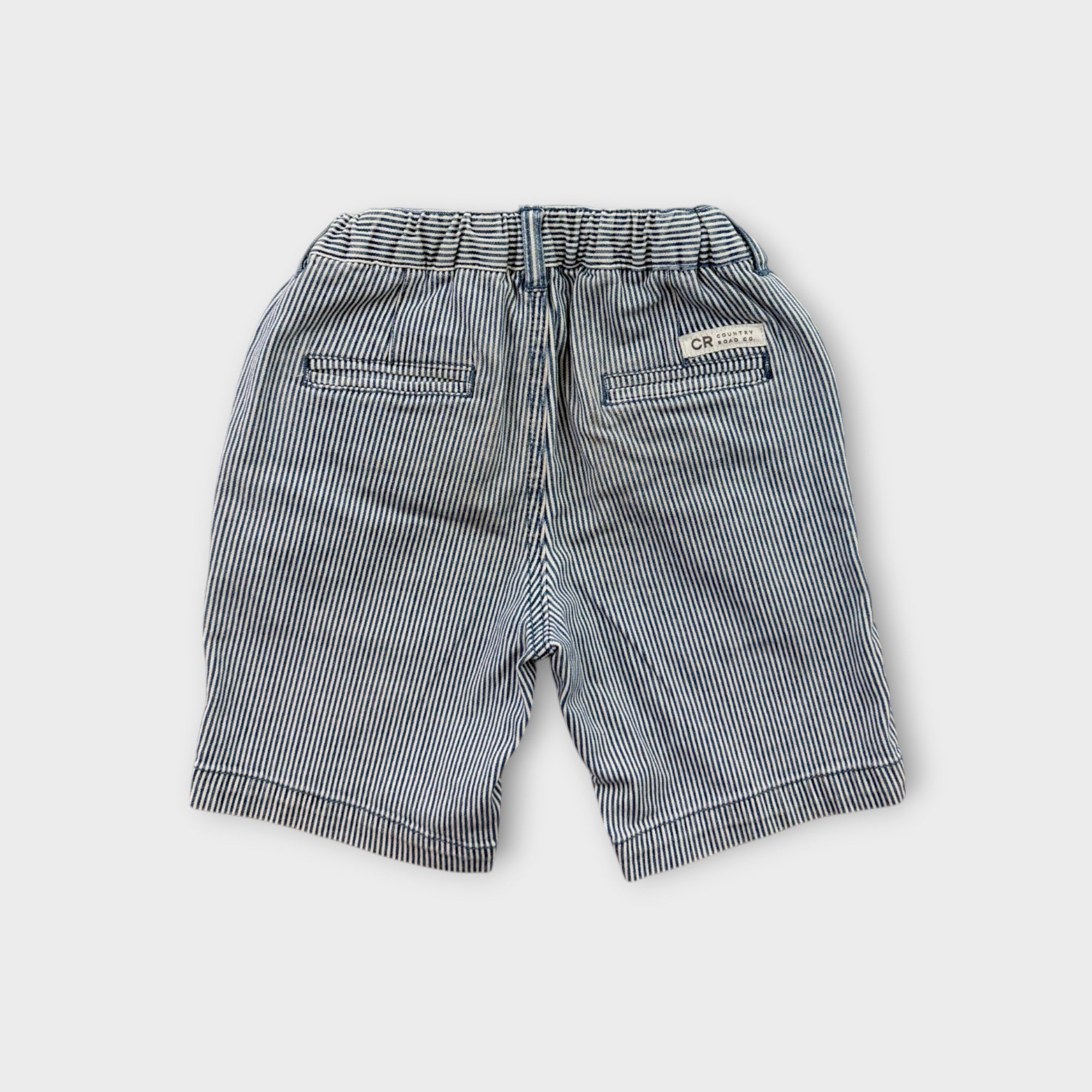 Country Road Railway Stripe Denim Shorts, Size 3