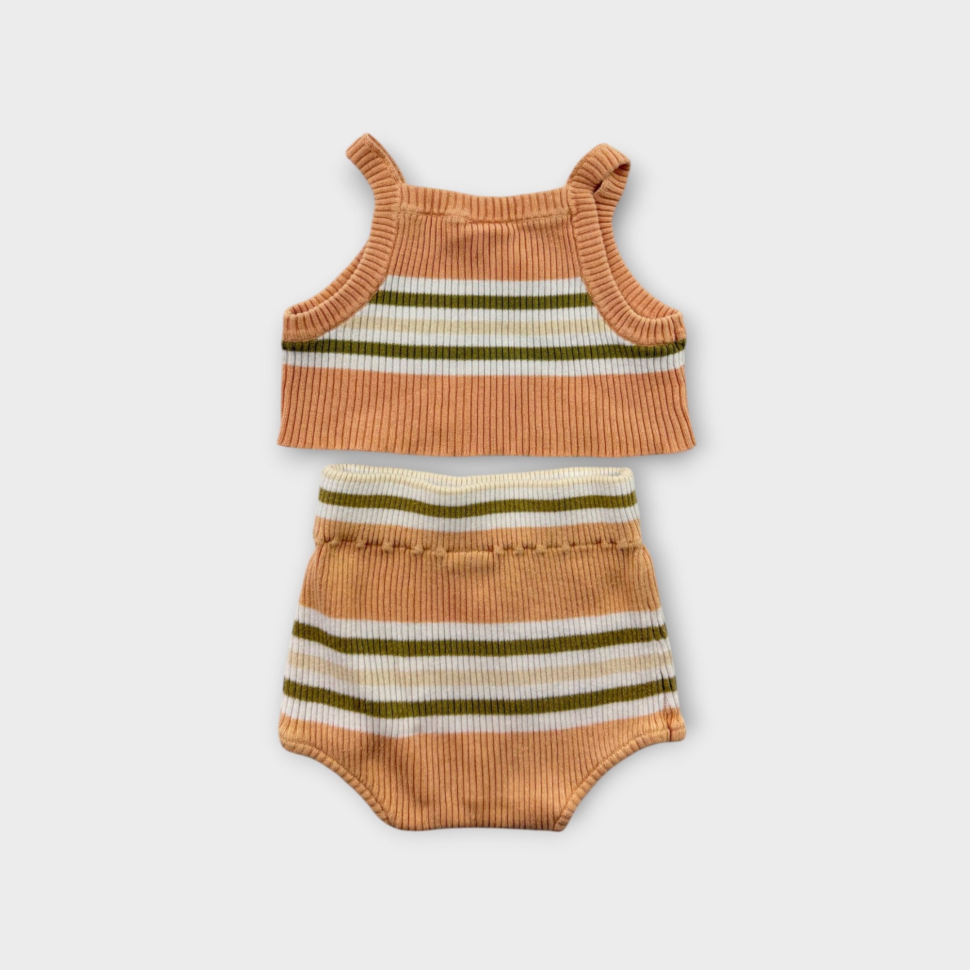 Millk Stripe Ribbed Set, Size 3