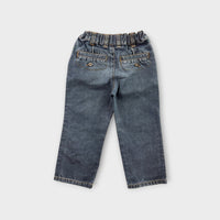 Dark Denim Corduroy Patch Jeans, Size 3