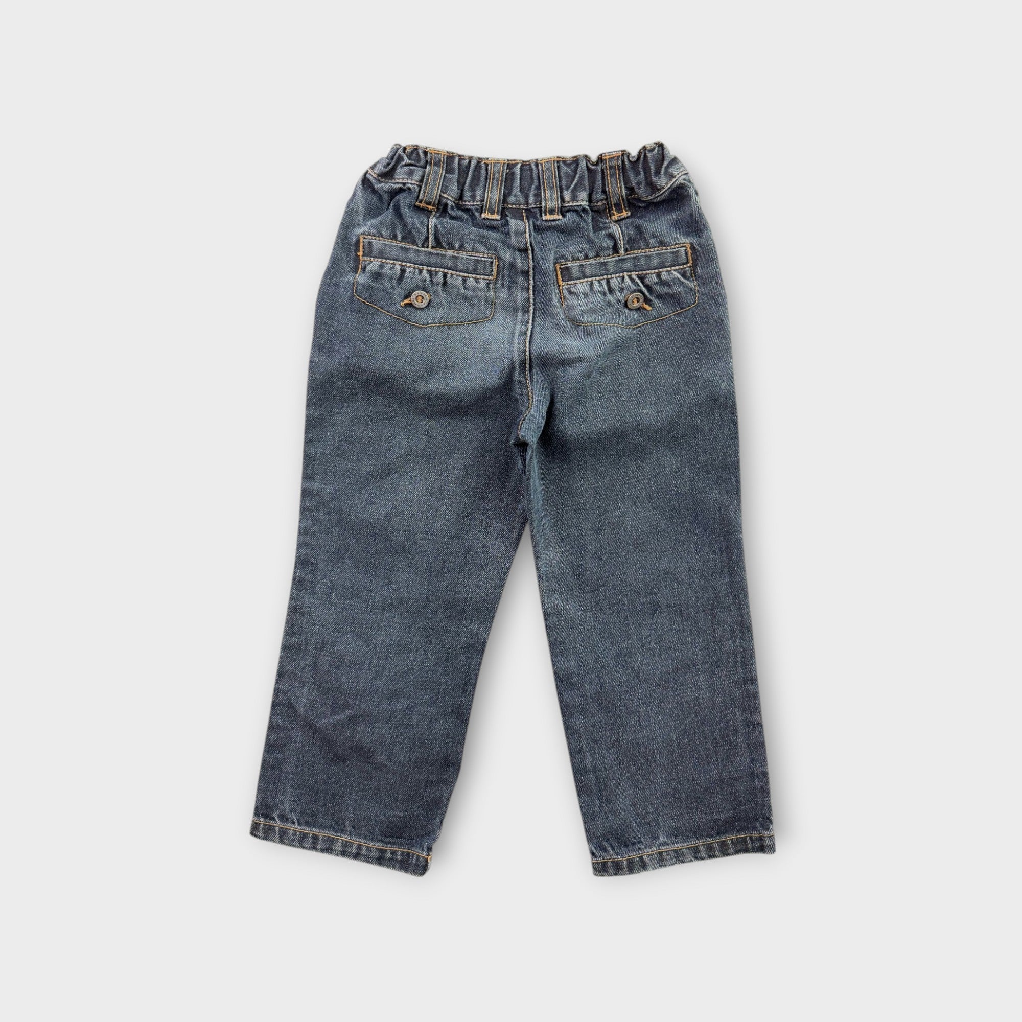Dark Denim Corduroy Patch Jeans, Size 3