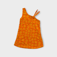 Retro Orange One Shoulder Dress, Size 3