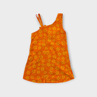 Retro Orange One Shoulder Dress, Size 3