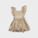 Quinn & Co Beige Linen Pinafore Dress, Size 3