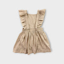 Quinn & Co Beige Linen Pinafore Dress, Size 3