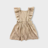 Quinn & Co Beige Linen Pinafore Dress, Size 3