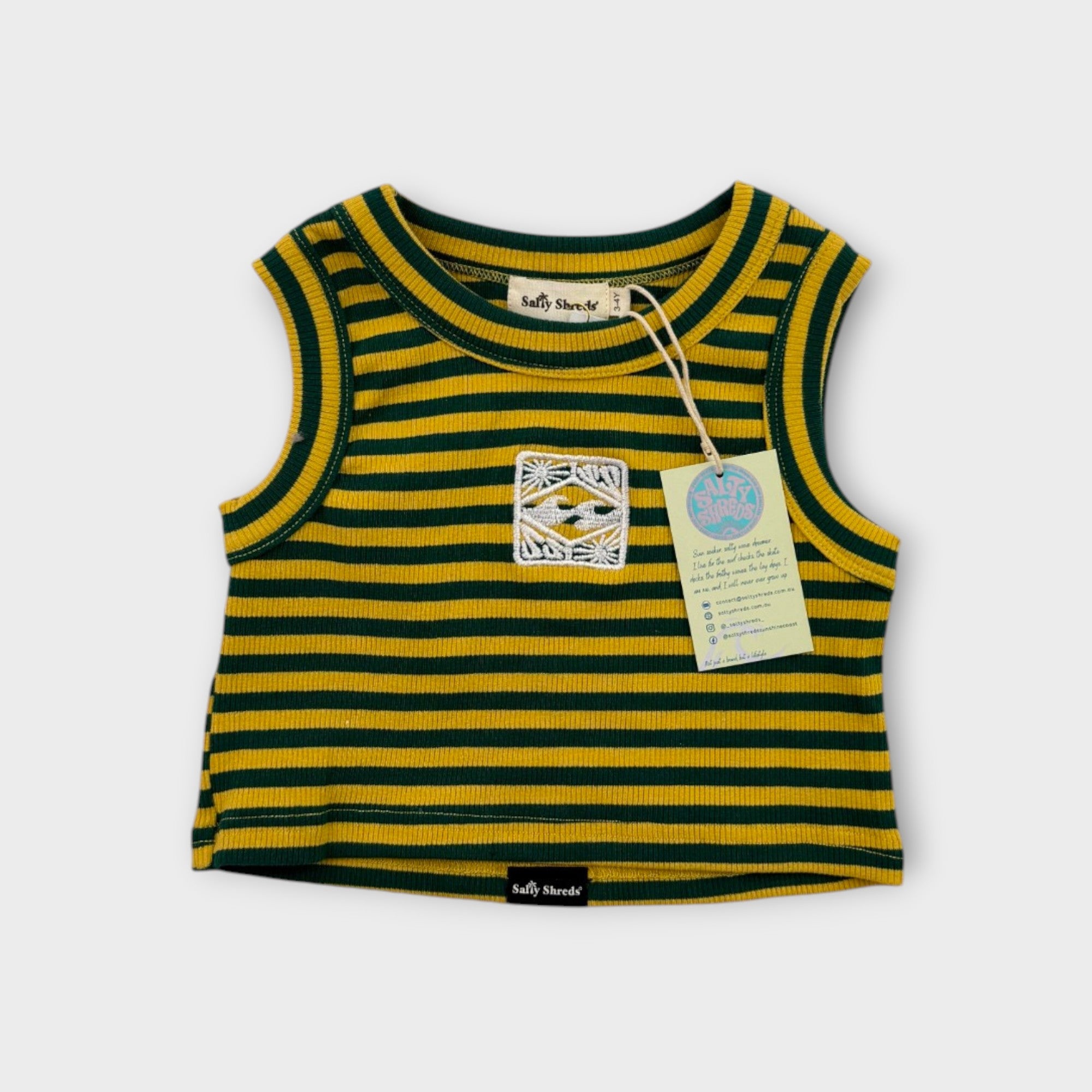 Salty Shreds Cropped Tank, Size 3-4