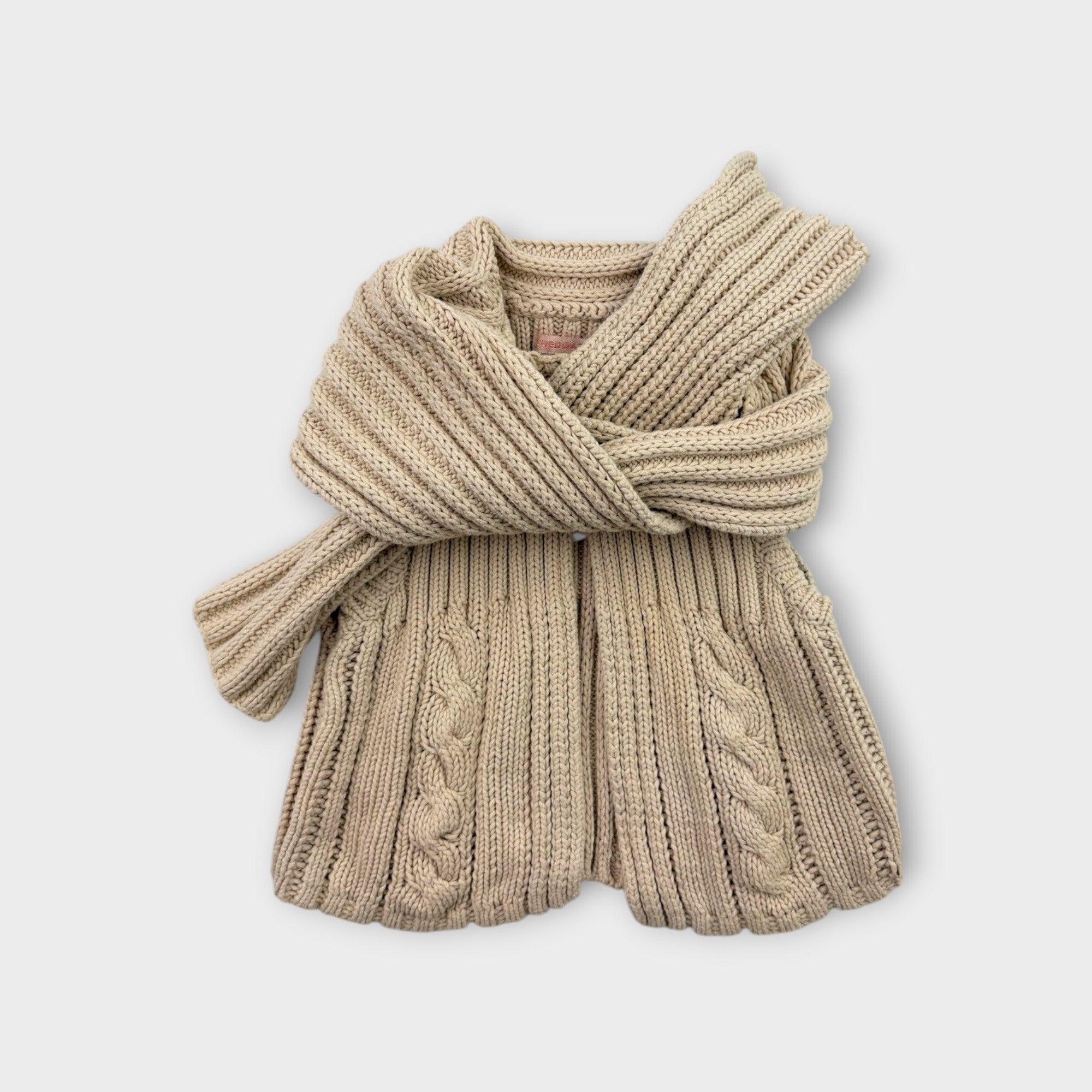 Fred Bare Knit Vest with Scarf, Size 3