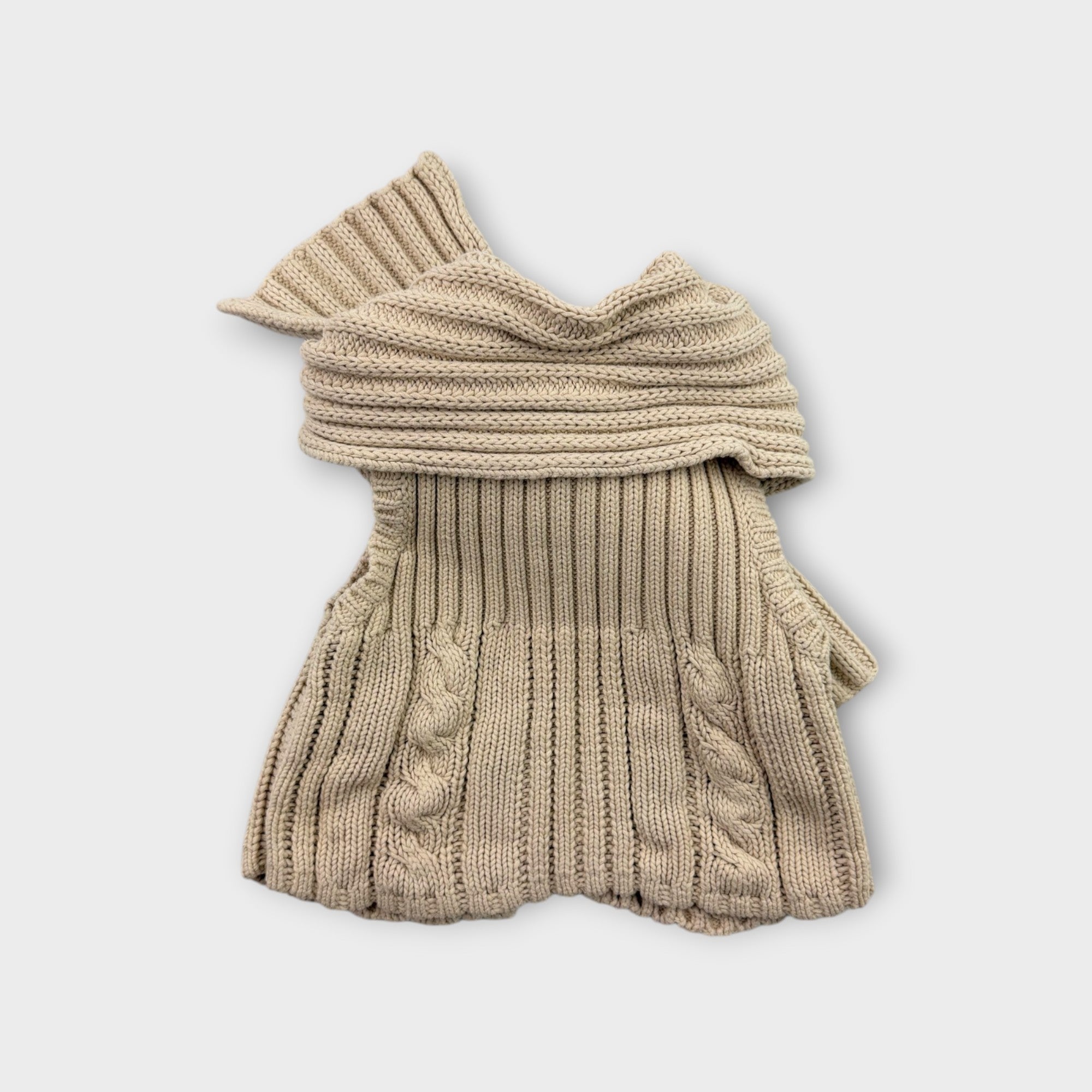 Fred Bare Knit Vest with Scarf, Size 3