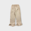 Cream Ruffle Trim Pants, Size 3