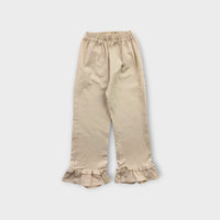 Cream Ruffle Trim Pants, Size 3