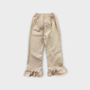 Cream Ruffle Trim Pants, Size 3