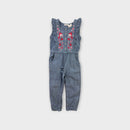 Purebaby Embroidered Chambray Jumpsuit, Size 3
