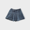 Pleated Denim Skort, Size 4