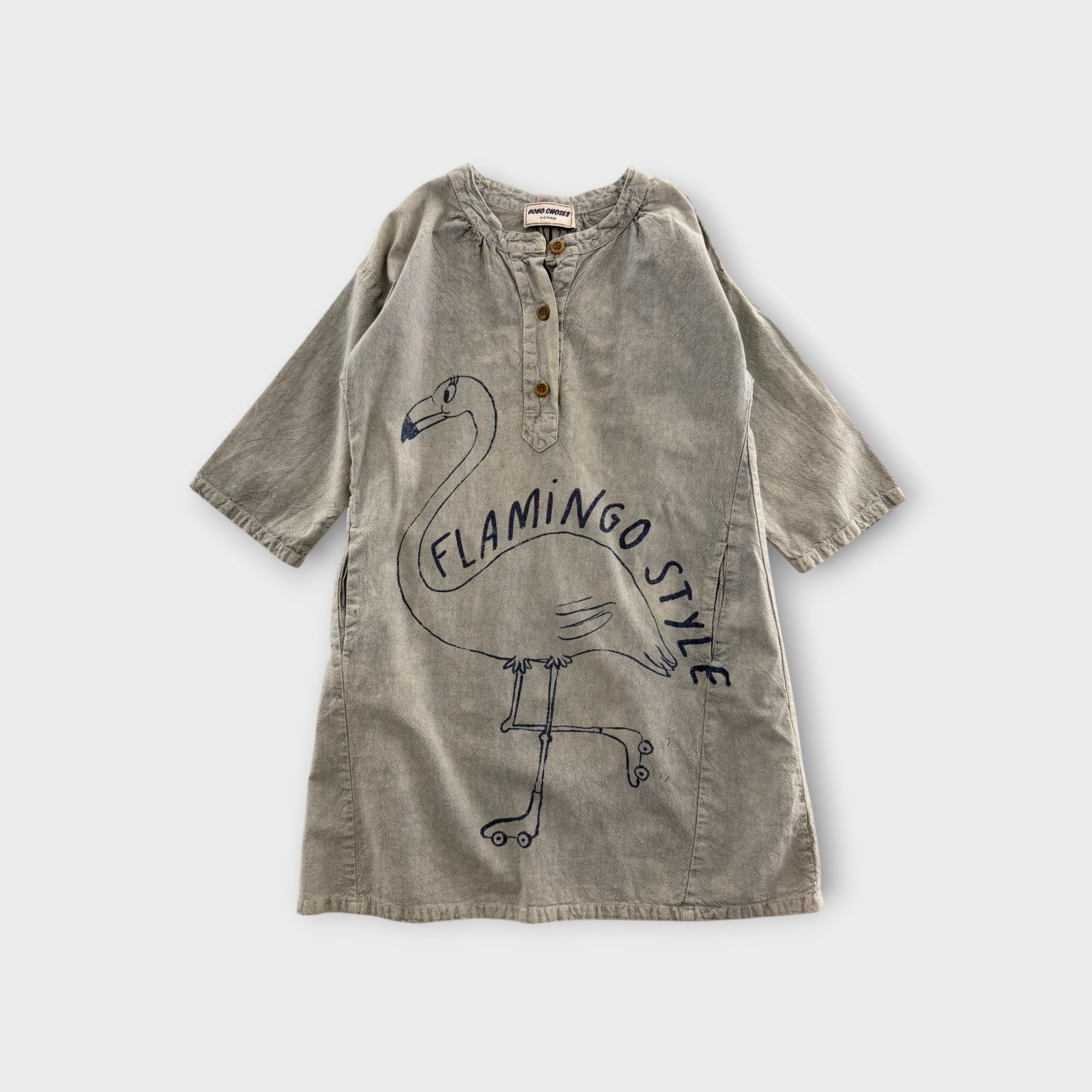 Bobo Choses Flamingo Dress, Size 4-5