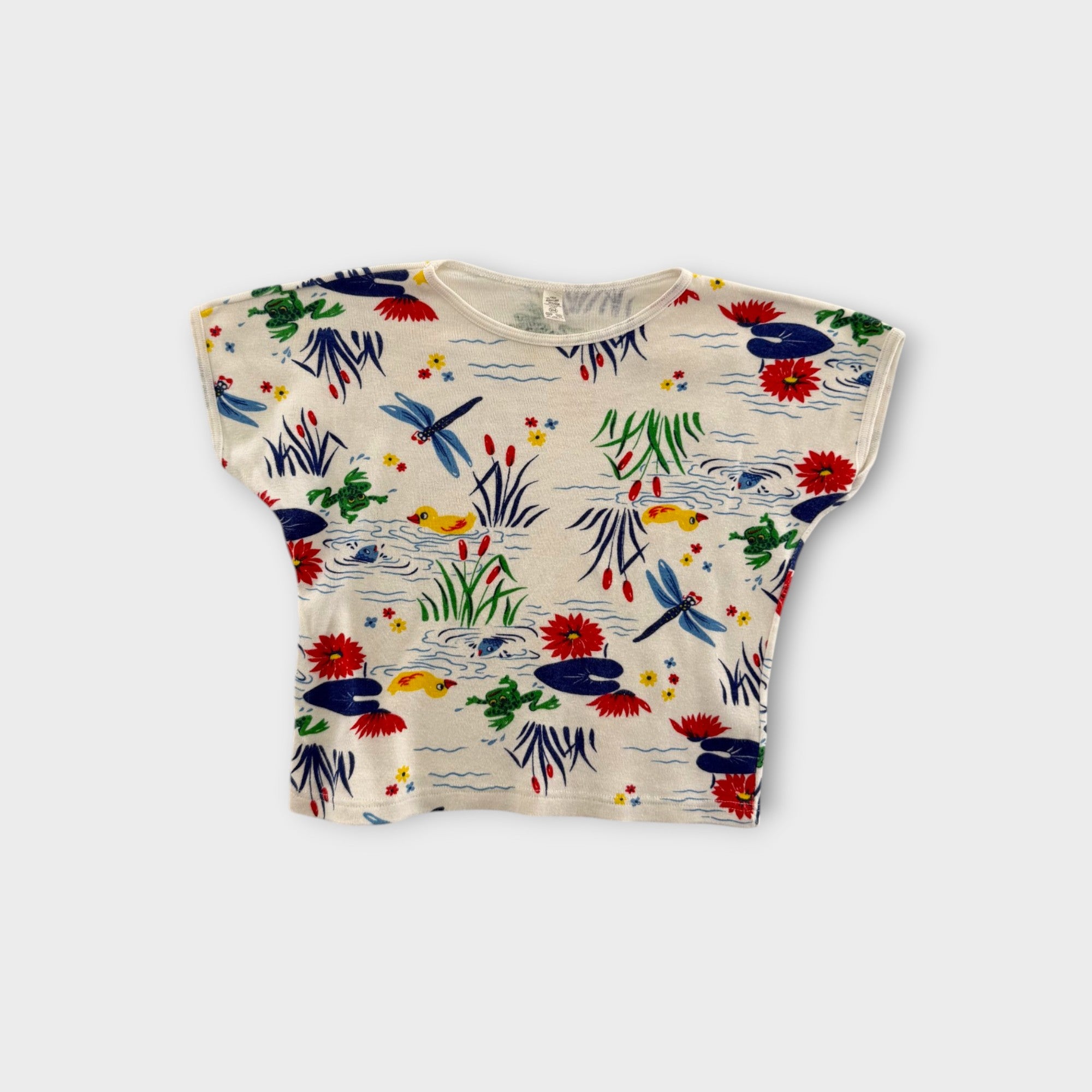 Vintage Pond Print T-Shirt, Size 4