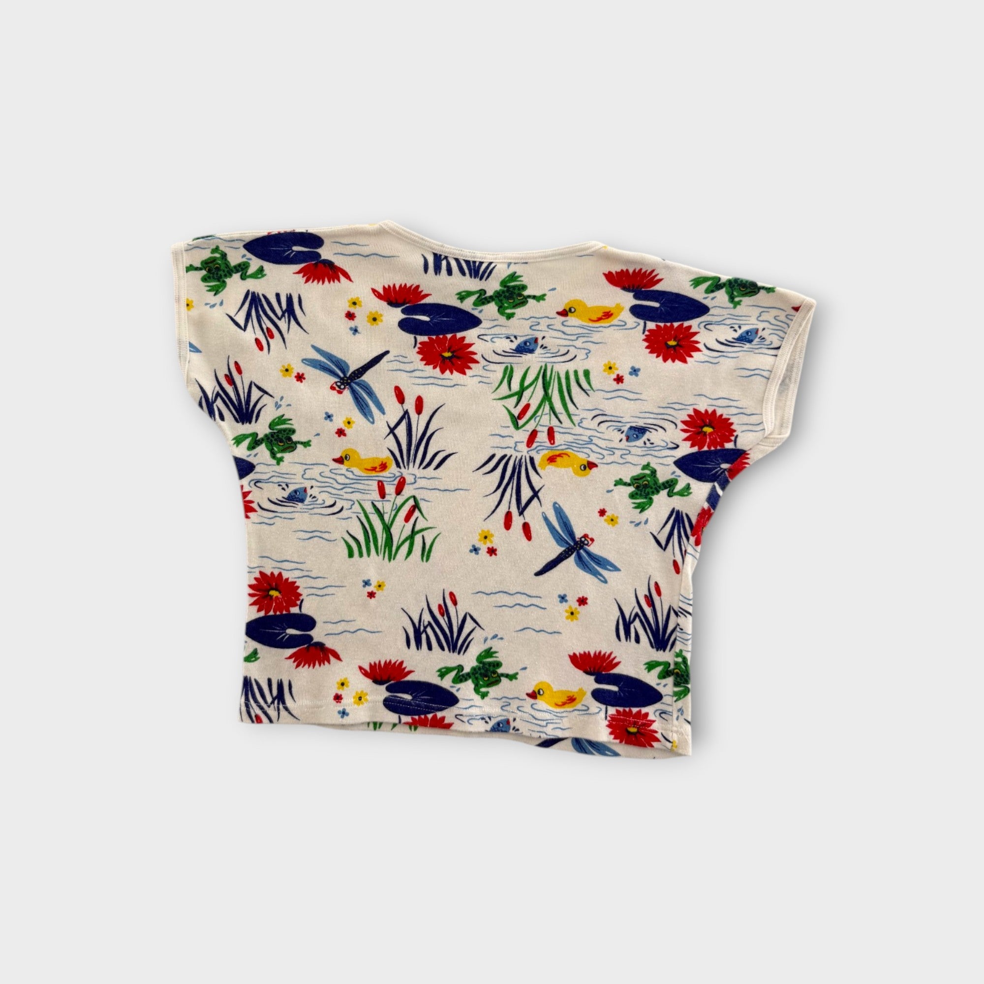 Vintage Pond Print T-Shirt, Size 4