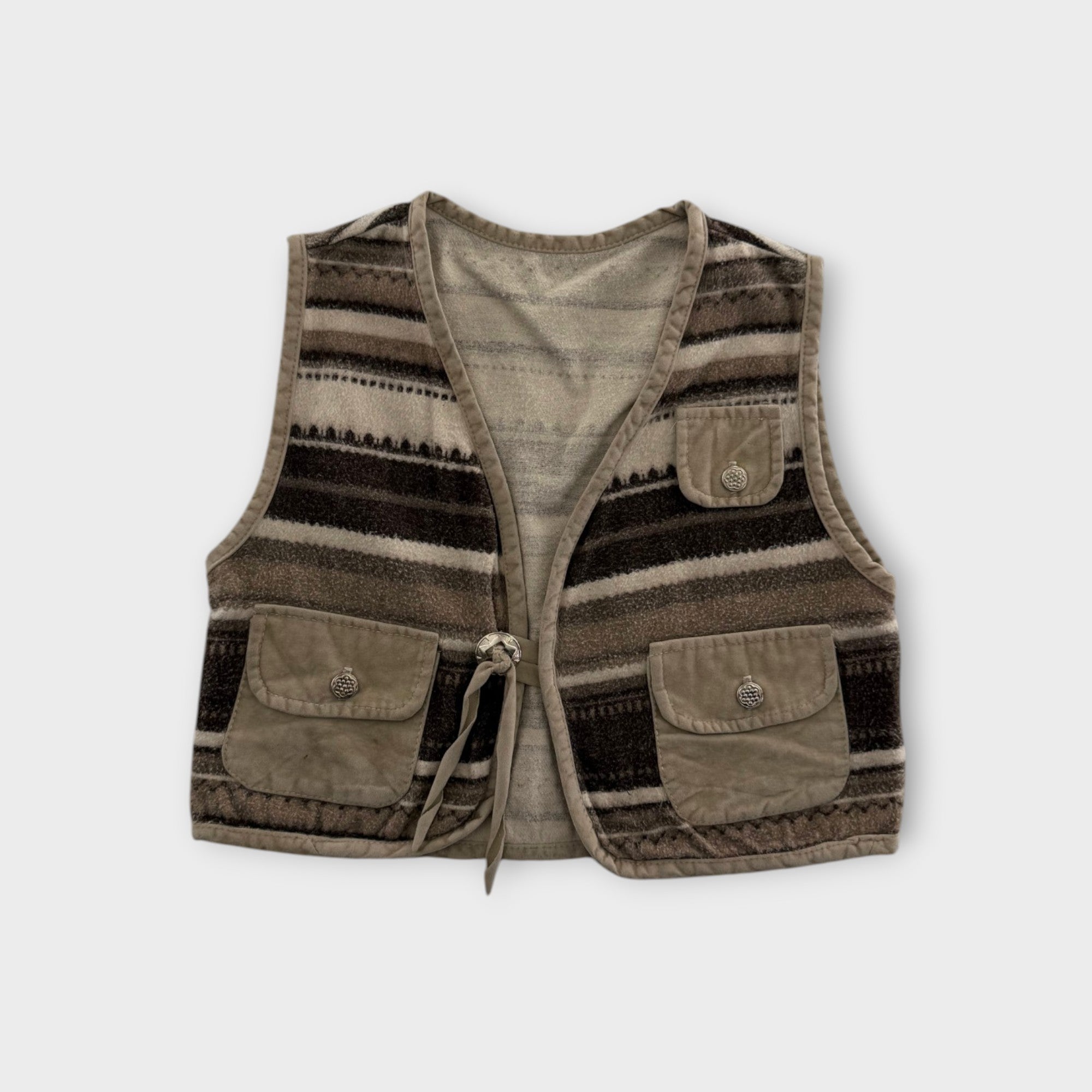 Vintage Velour Patch Vest, Size 4