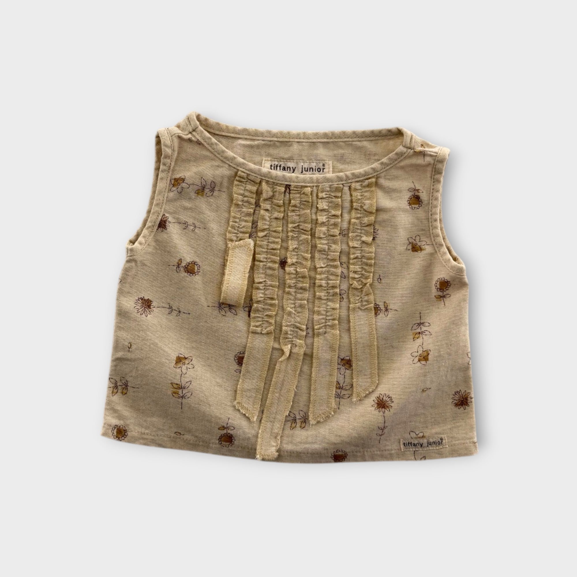 Linen Floral Top, Size 4