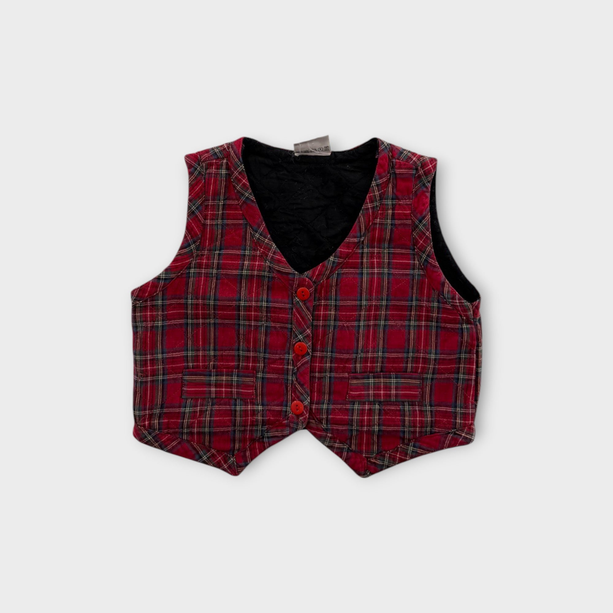 Vintage Plaid Quilted Vest, Size 4
