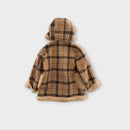 Faux Fur Plaid Coat, Size 4