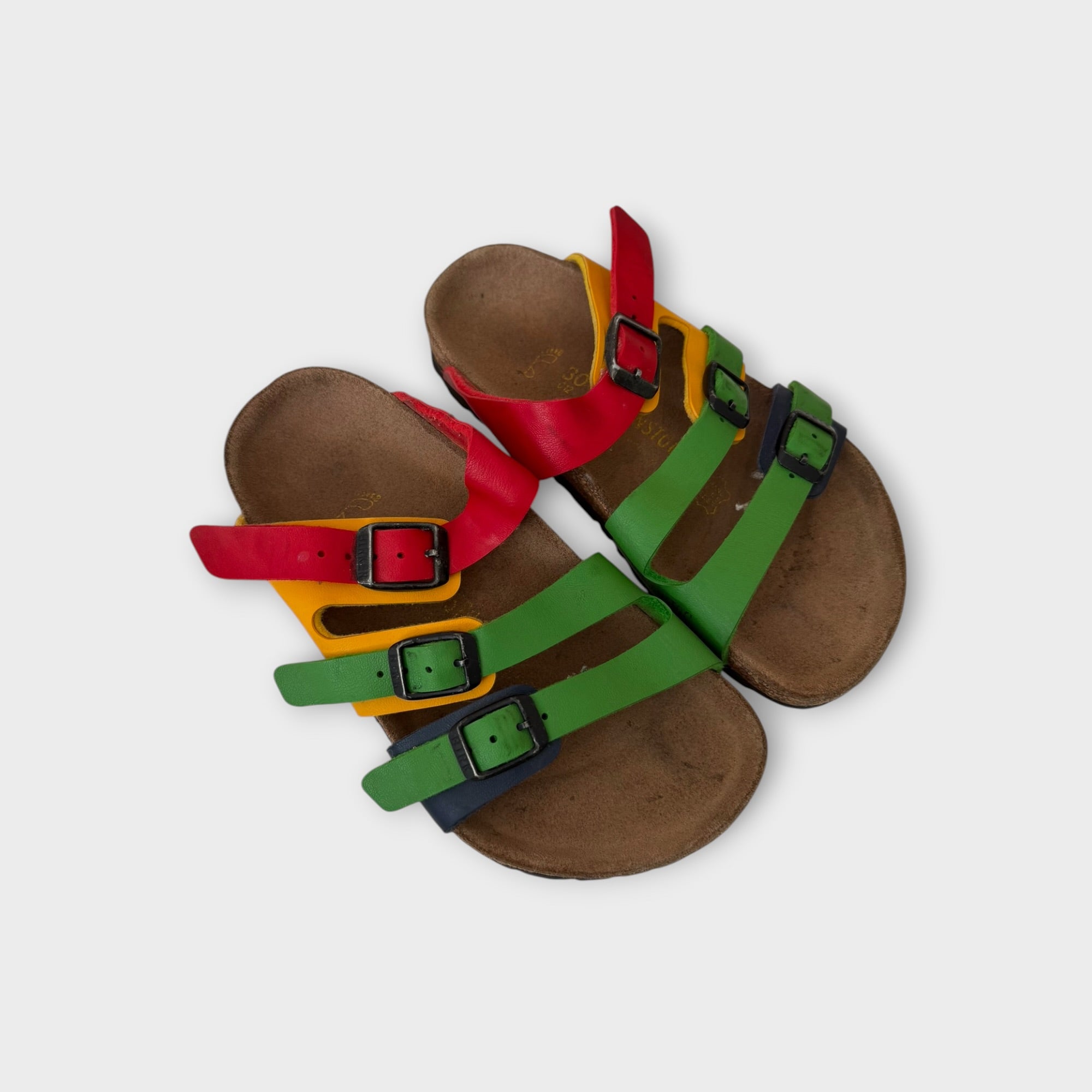 Triple Strap Birkenstock Sandals, Size EU 30
