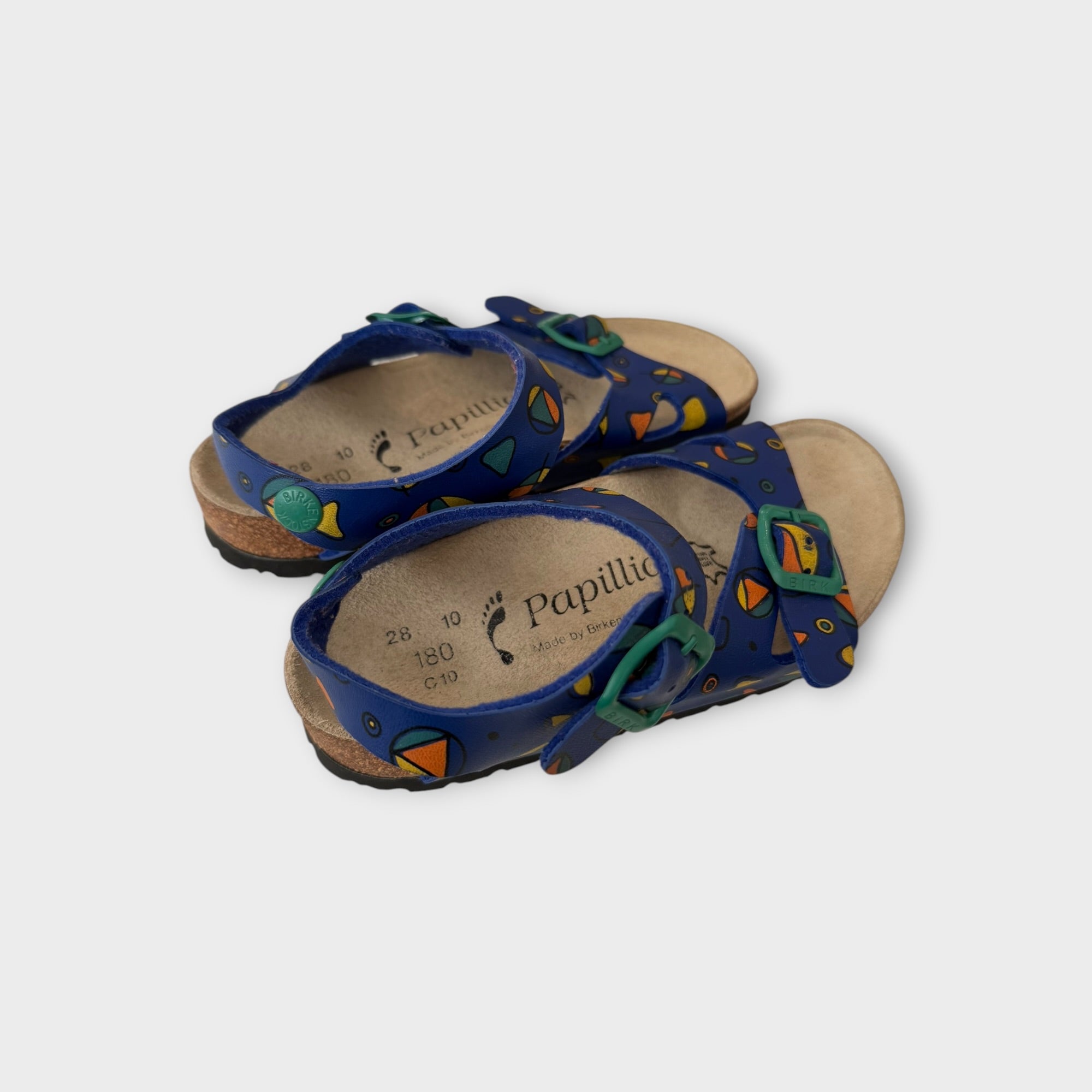 Retro Print Papillio Birkenstock Sandals, Size EU 28