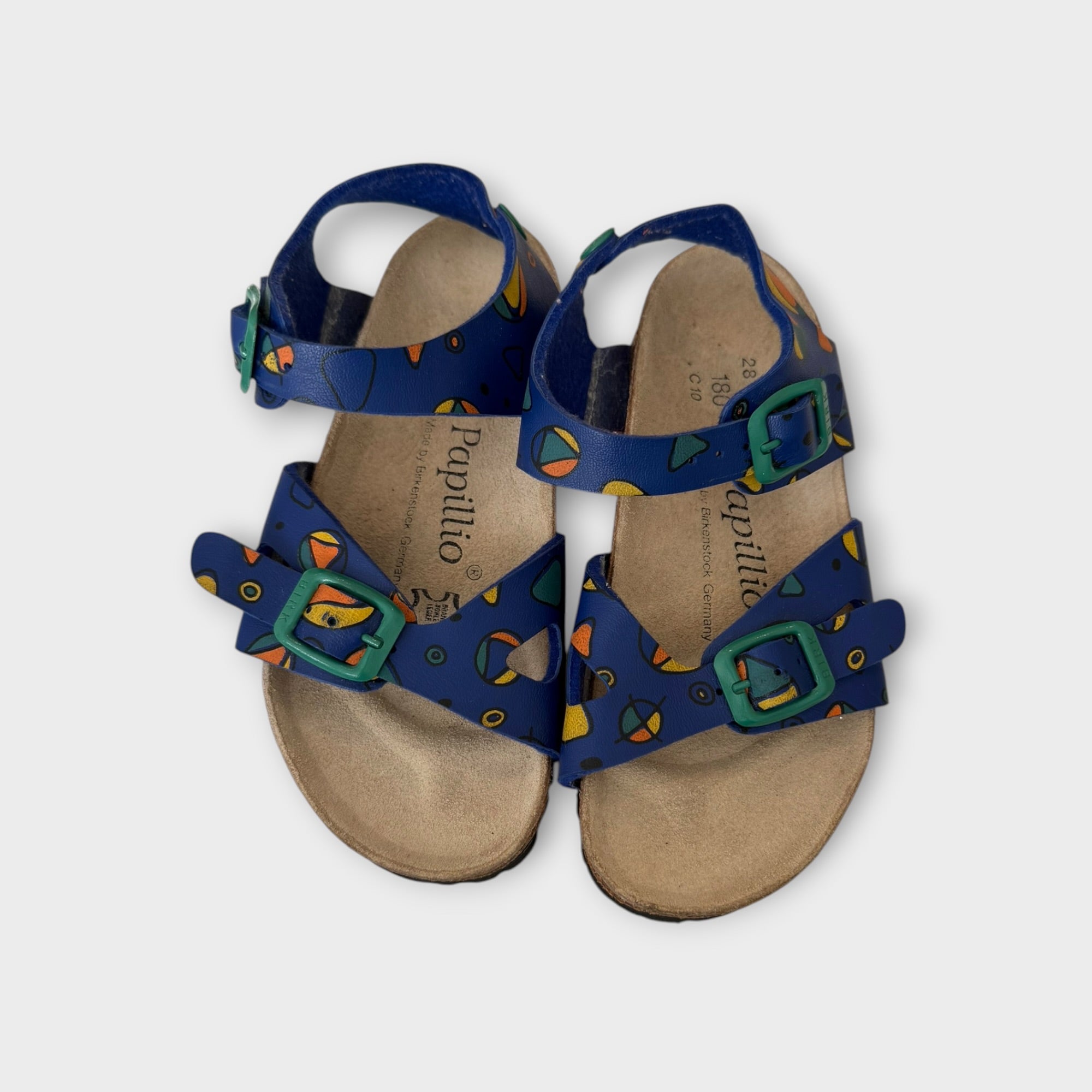 Retro Print Papillio Birkenstock Sandals, Size EU 28