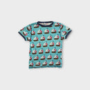Maxomorra Boat Print T-Shirt, Size 4-5