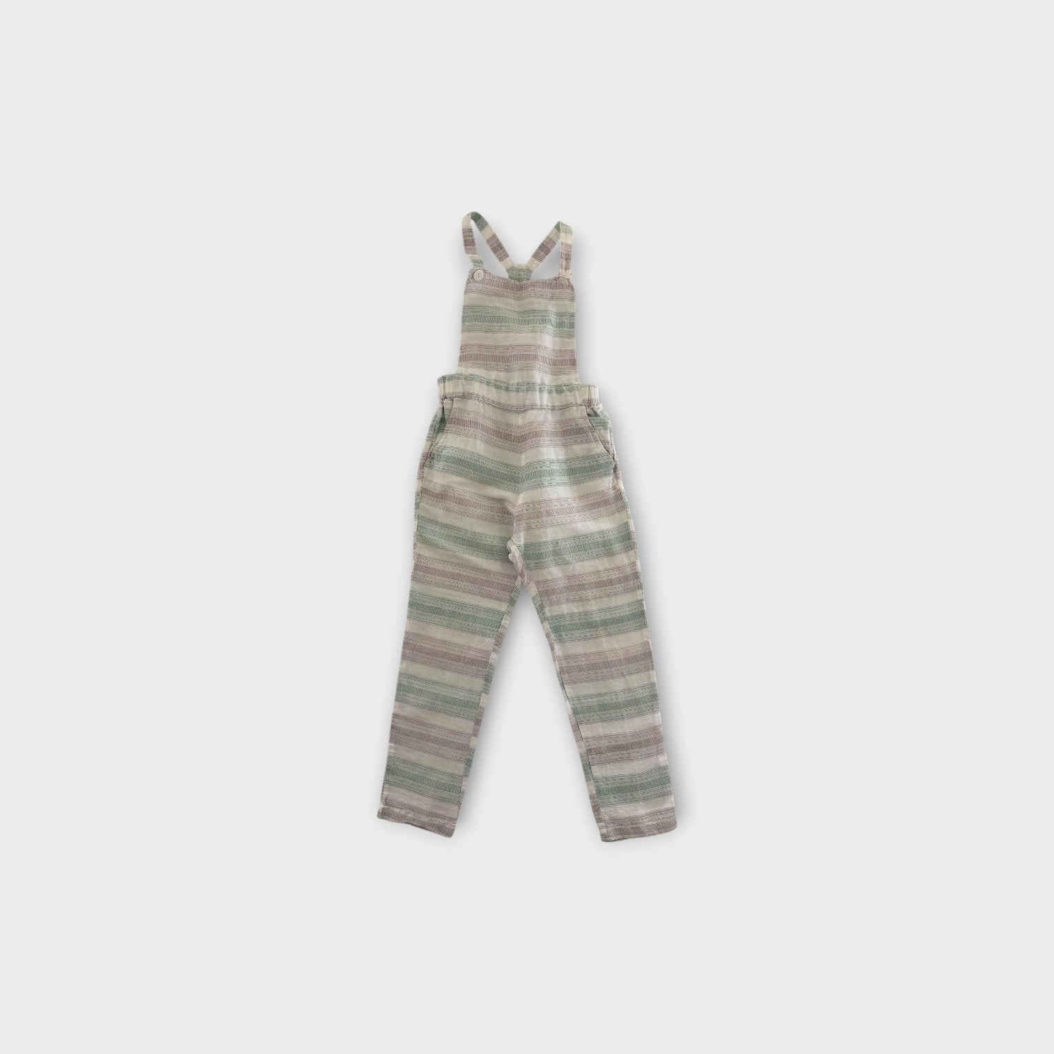 Feather Drum Linen Jumpsuit, Size 6