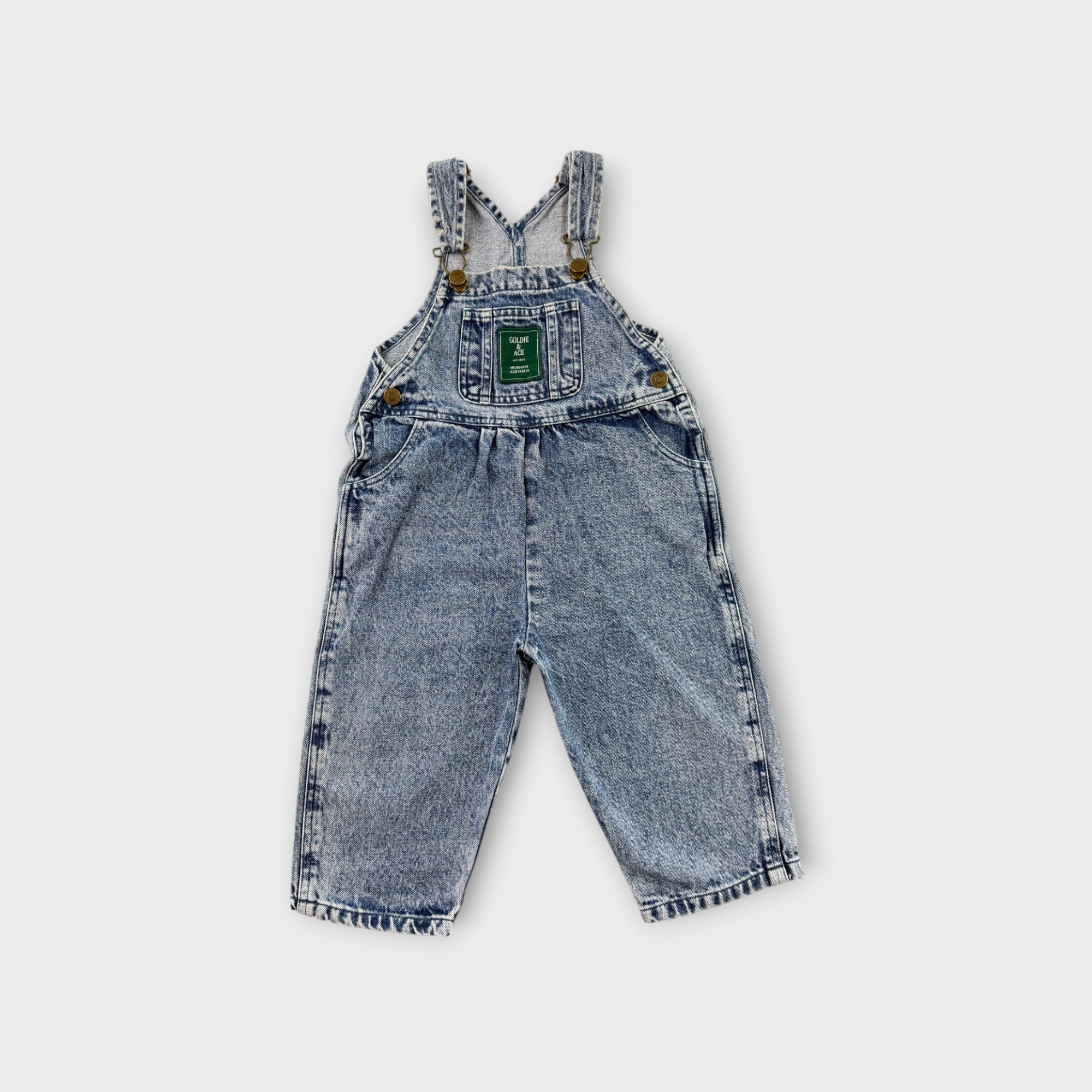Goldie & Ace Acid Wash Denim Overalls, Size 1