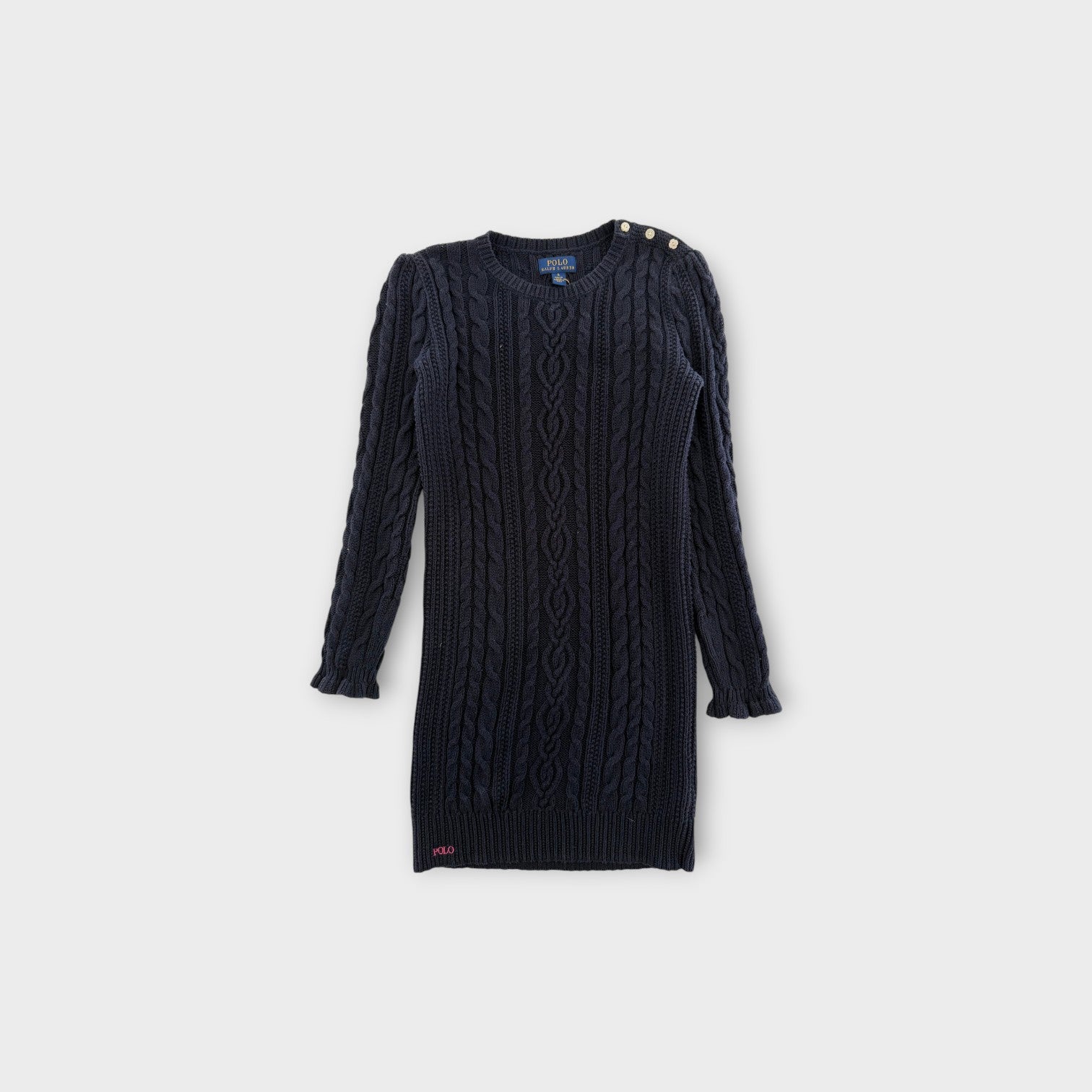 RL Navy Cable Knit Dress, Size 6