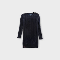 RL Navy Cable Knit Dress, Size 6