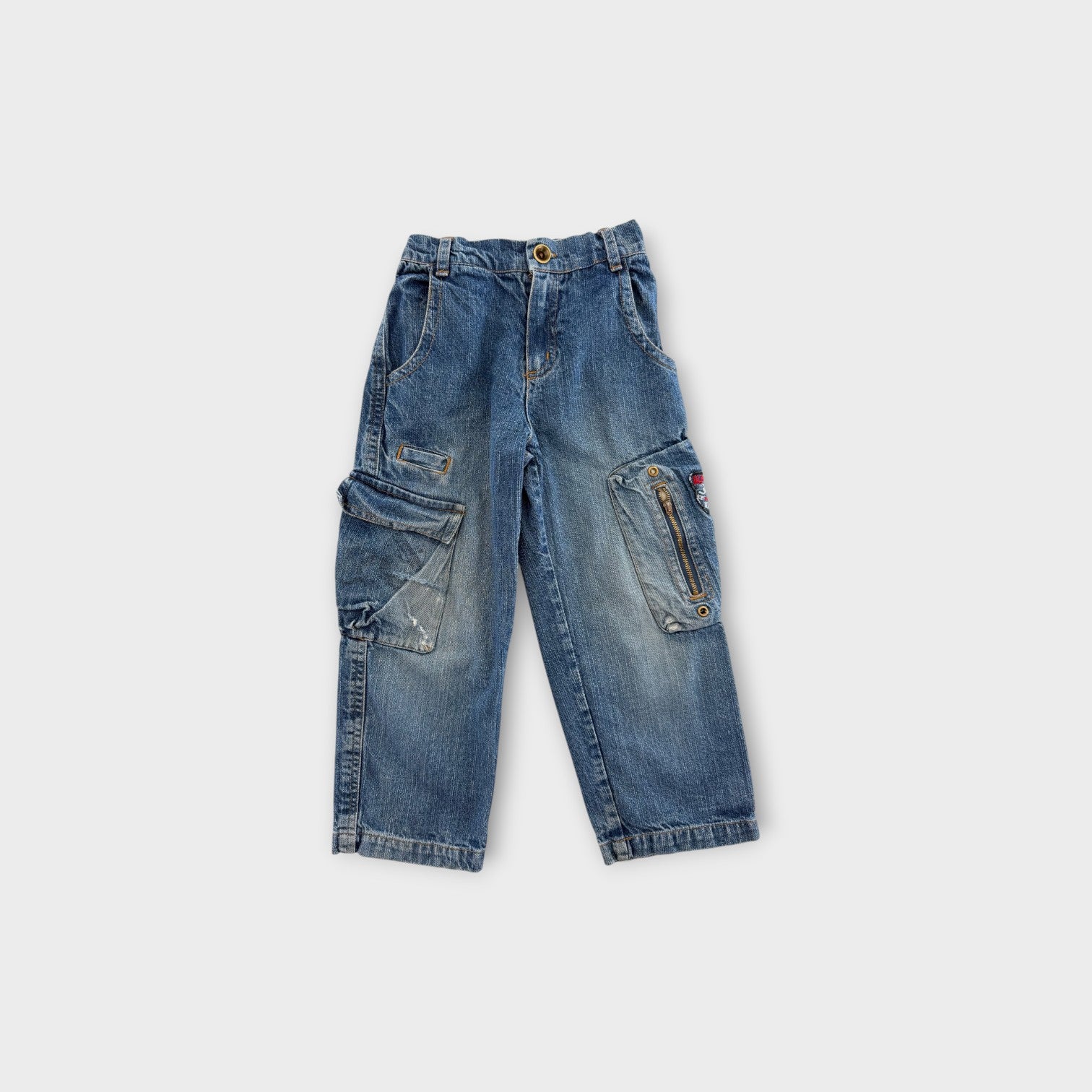 Retro Cargo Denim Jeans, Size 5