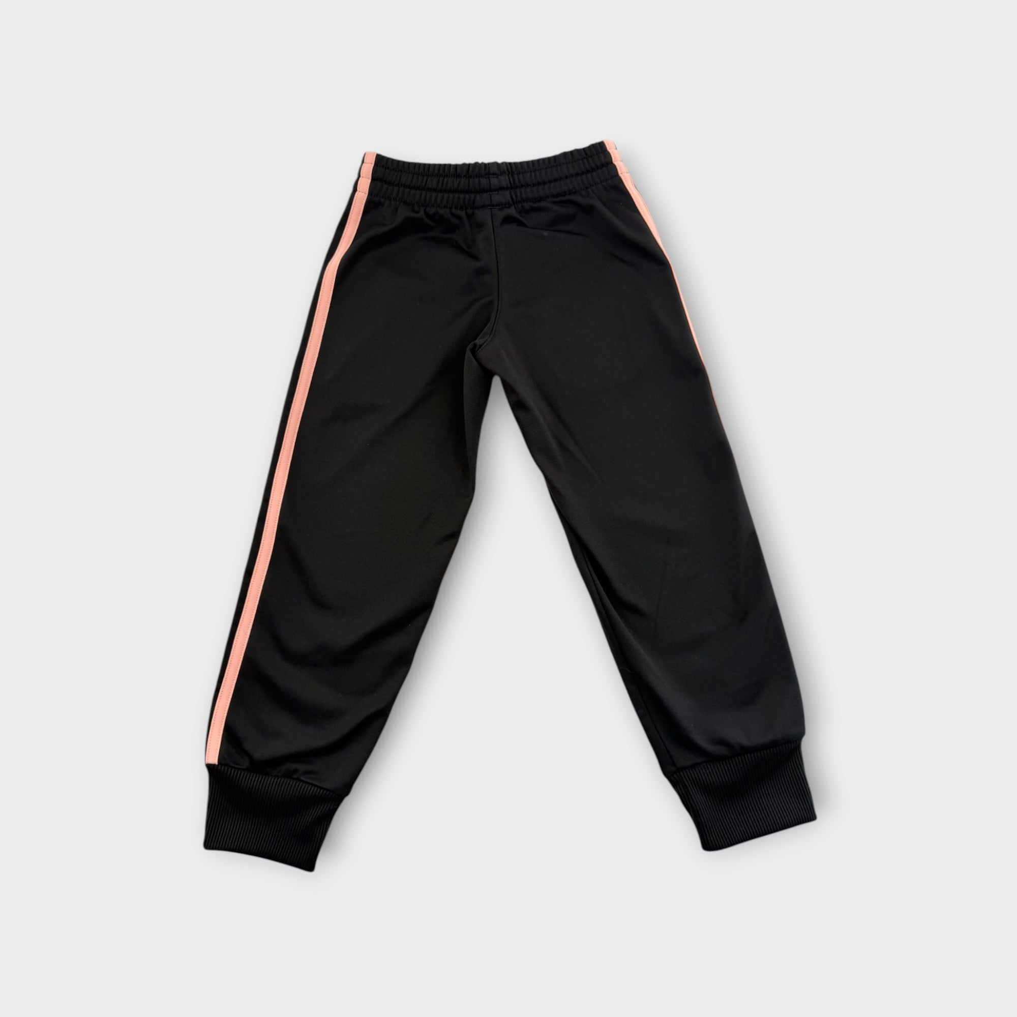 Adidas Black and Pink Track Pants, Size 4-5