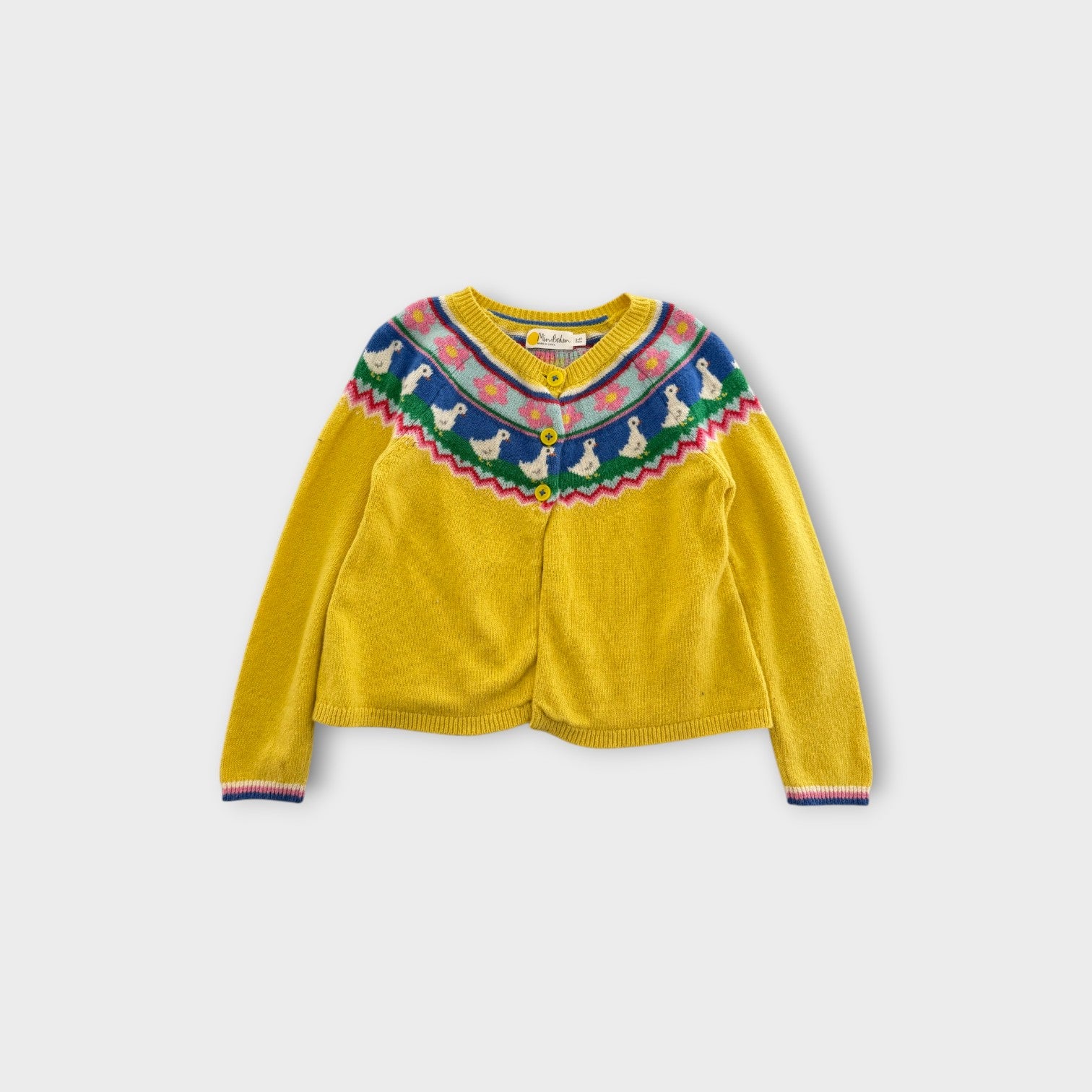 Mini Boden Duck Knit Cardigan, Size 5-6