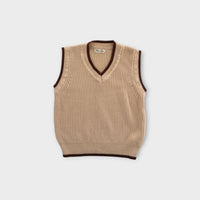 Biege Knit Vest, Size 5-6
