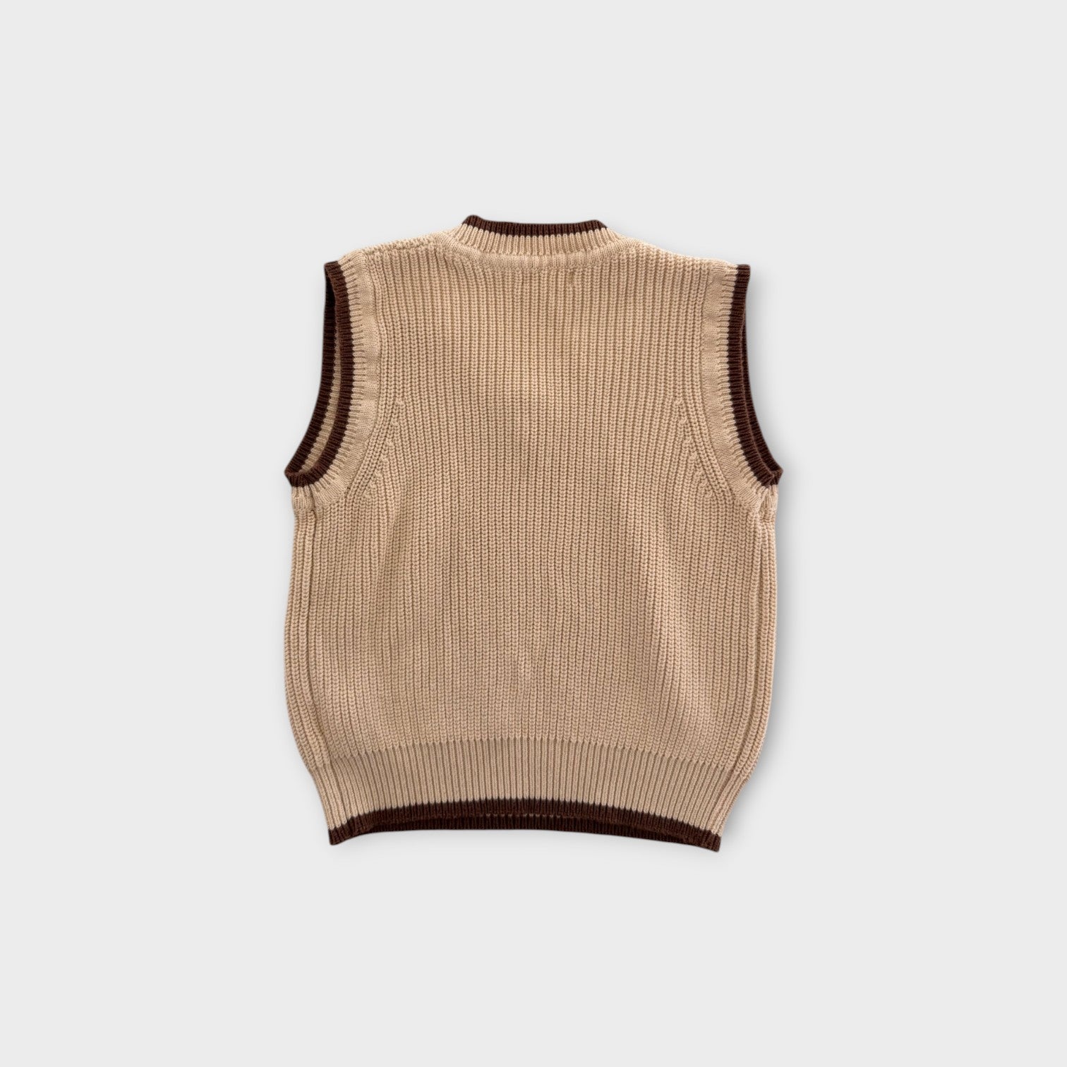 Biege Knit Vest, Size 5-6