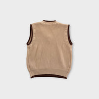 Biege Knit Vest, Size 5-6