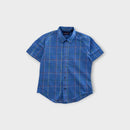 Vintage Blue Plaid Shirt, Size 7
