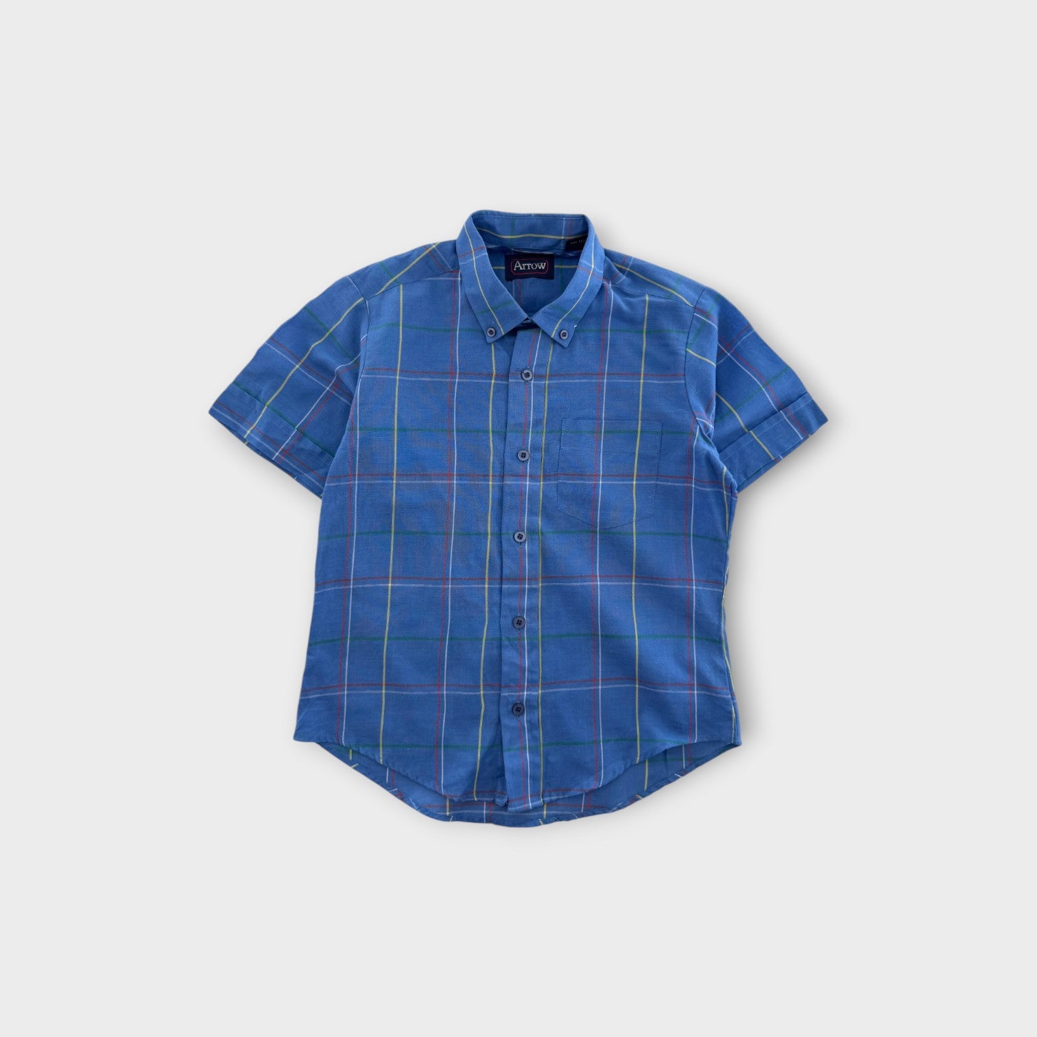 Vintage Blue Plaid Shirt, Size 7