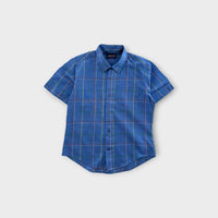 Vintage Blue Plaid Shirt, Size 7